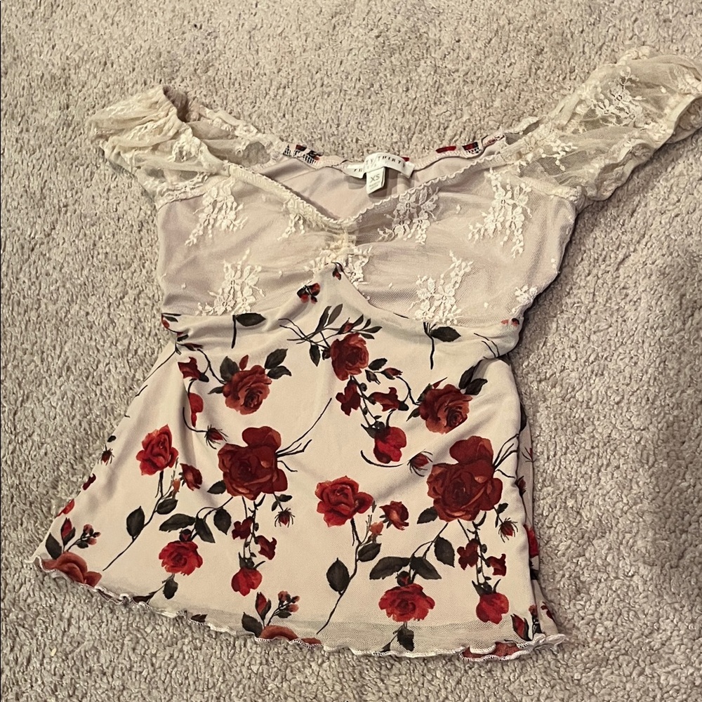 Floral Lace Off-Shoulder Top